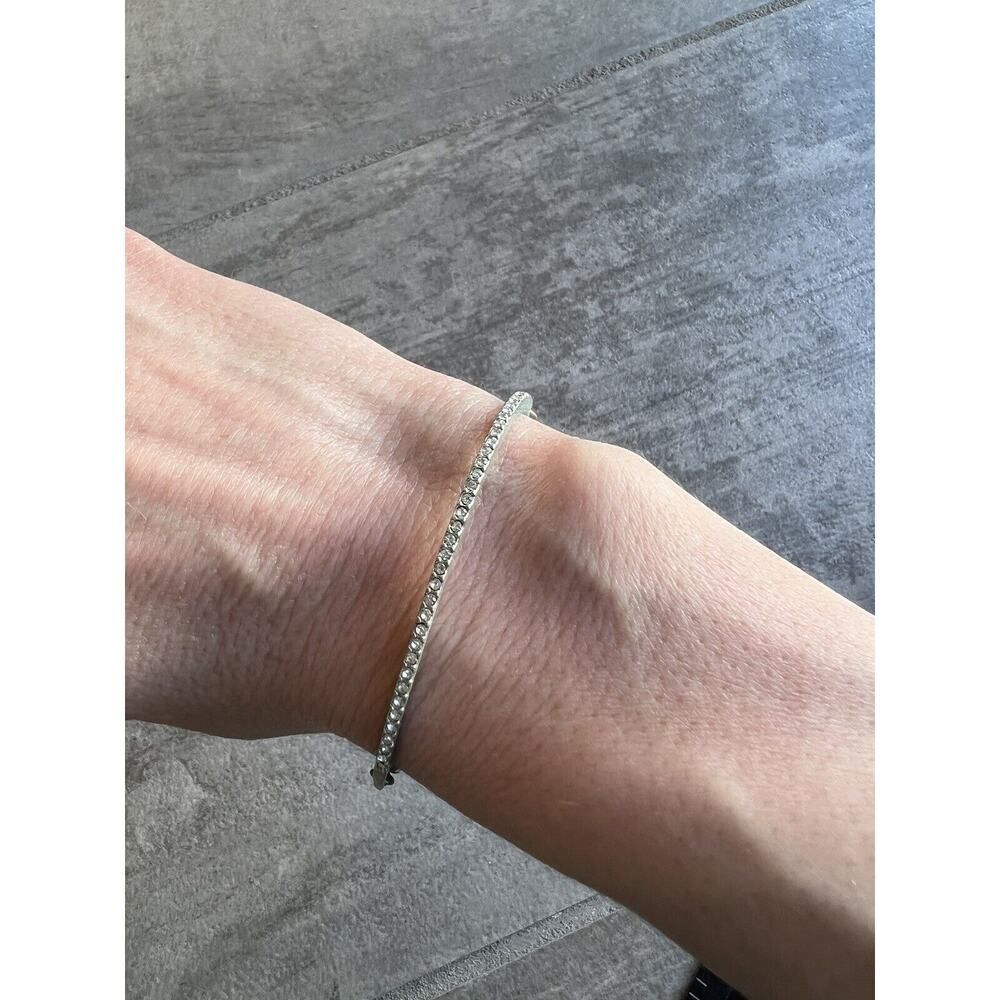 Los Angeles Boutique Silver Rhinestone Crystal Stone Bar Boho Simple Bracelet